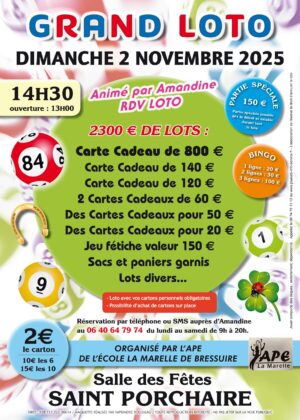 Affiche loto école La marelle